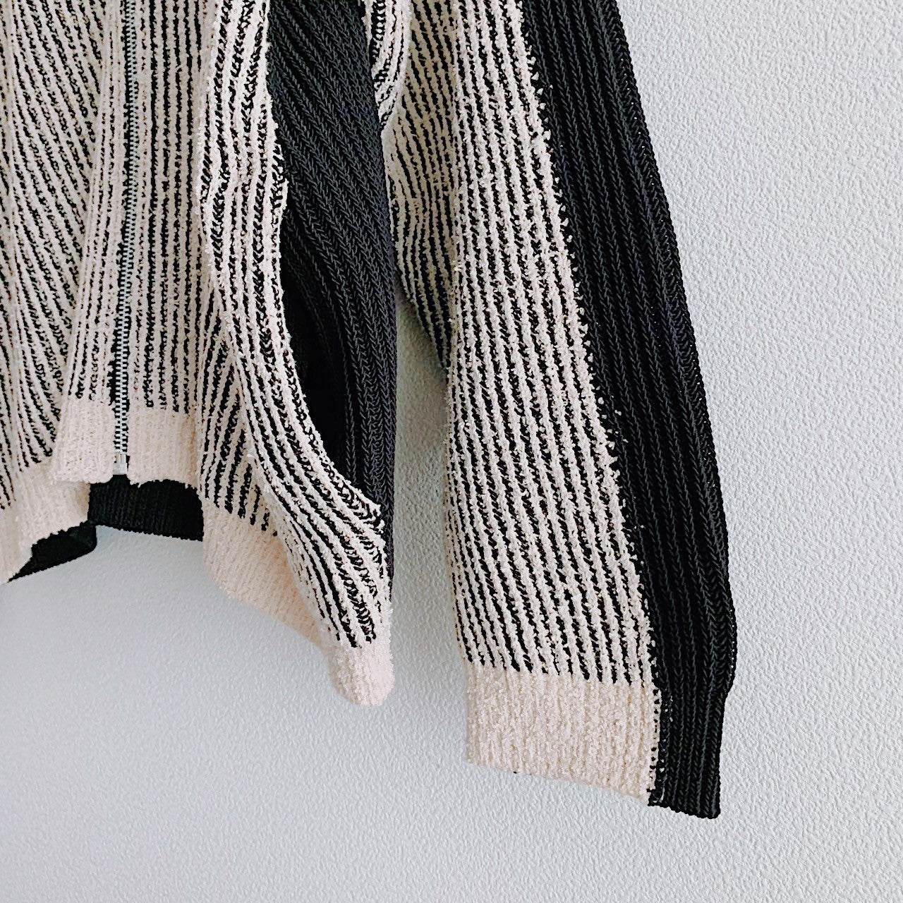 BICOLOR ZIP KNIT BLOUSON