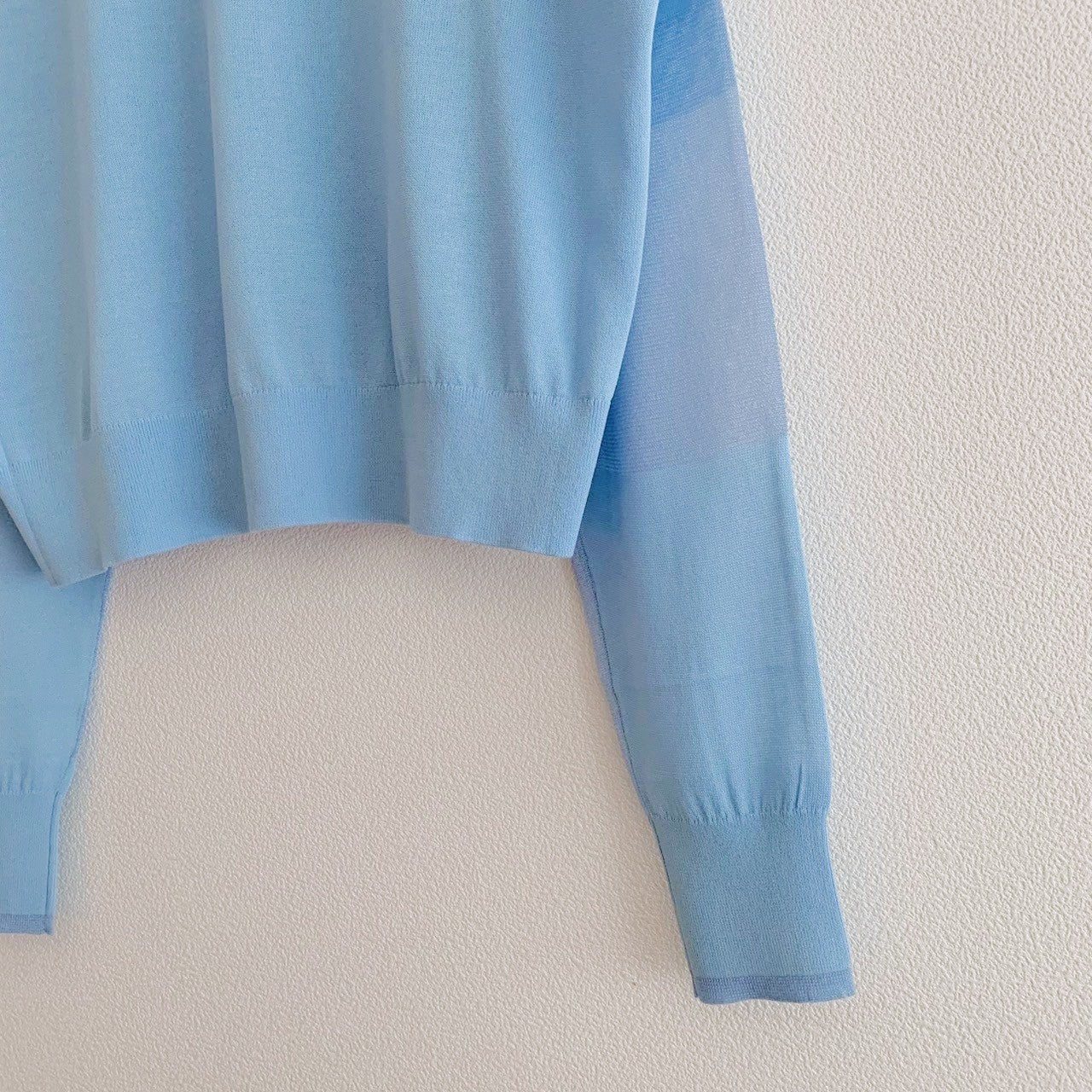 SHEER SLEEVE KNIT CARDIGAN