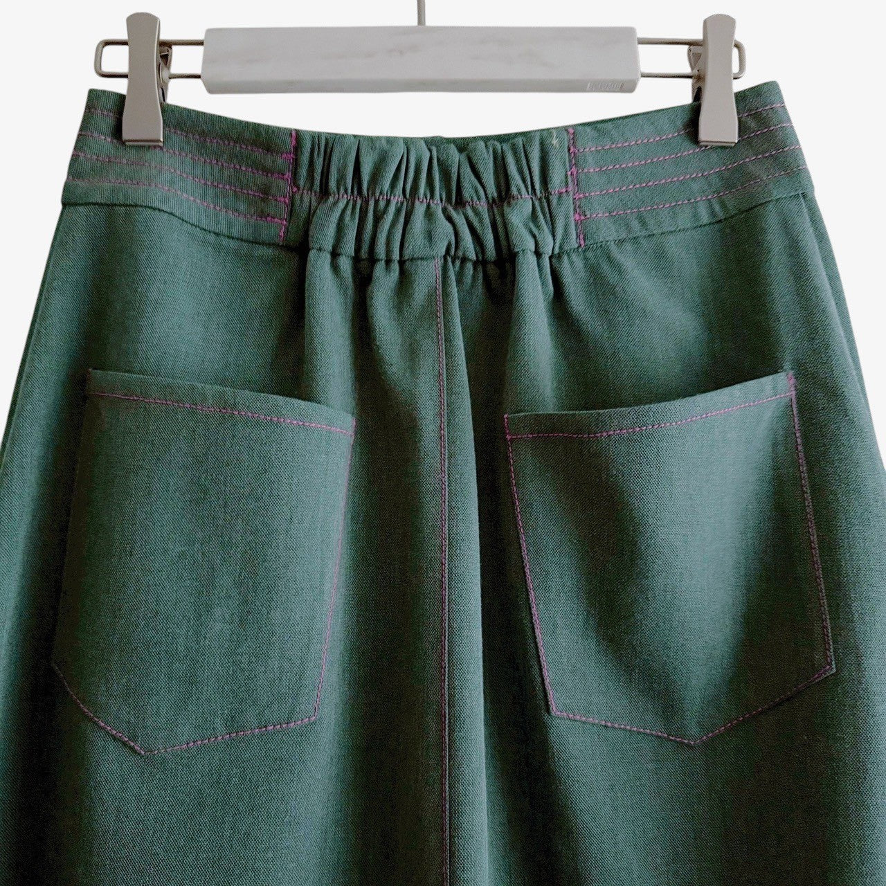 CONTRAST STITCH DENIM SKIRT