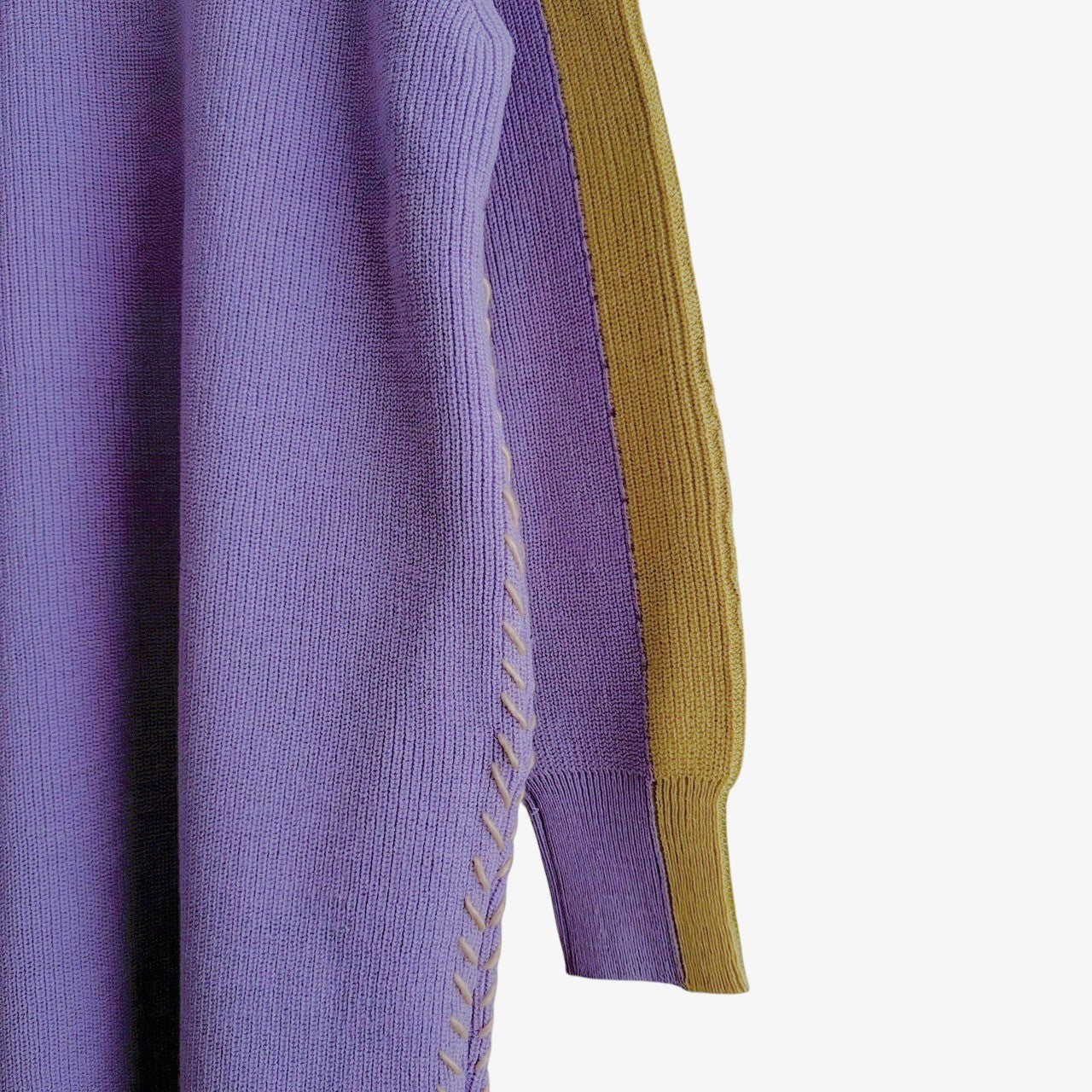 CONTRAST SLEEVE KNIT DRESS