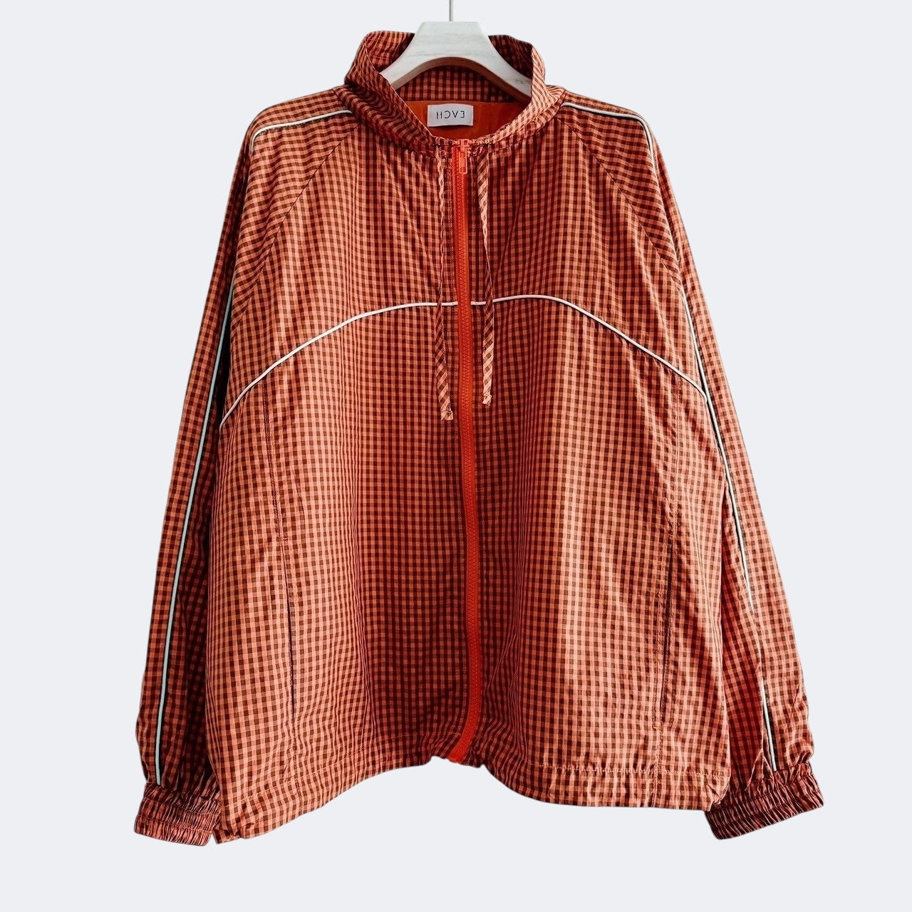 【PRE-ORDER】GINGHAM PANEL TRACK JACKET