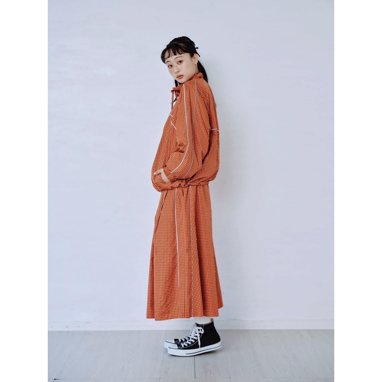 【PRE-ORDER】GINGHAM PANEL TRACK JACKET