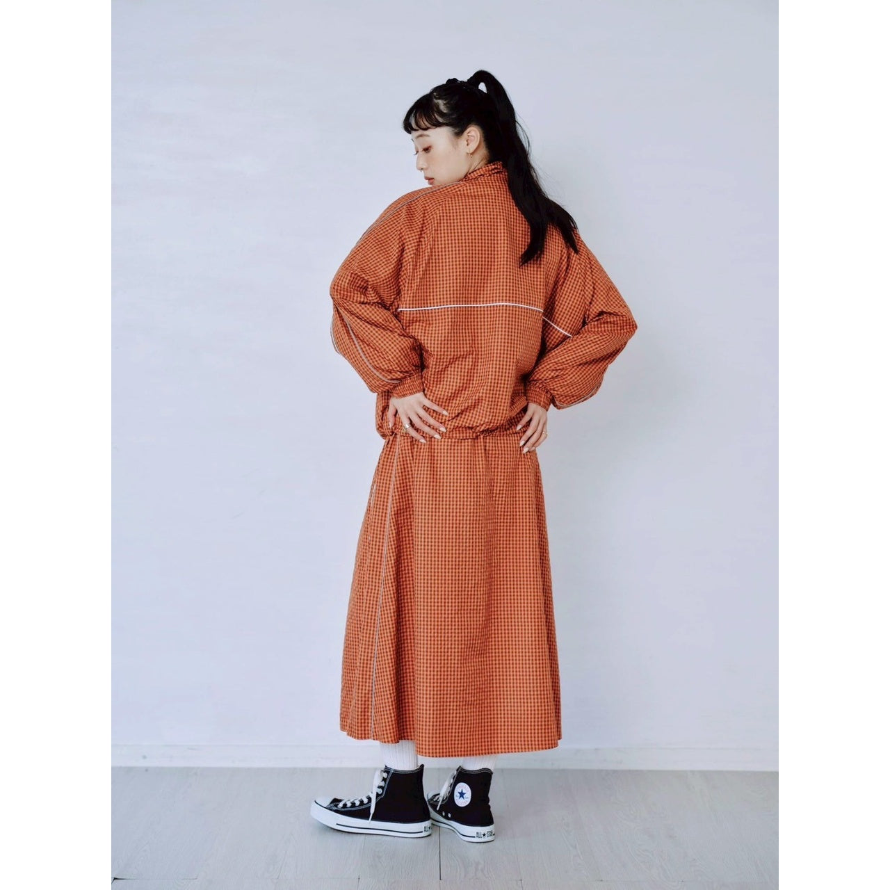 【PRE-ORDER】GINGHAM PANEL TRACK JACKET