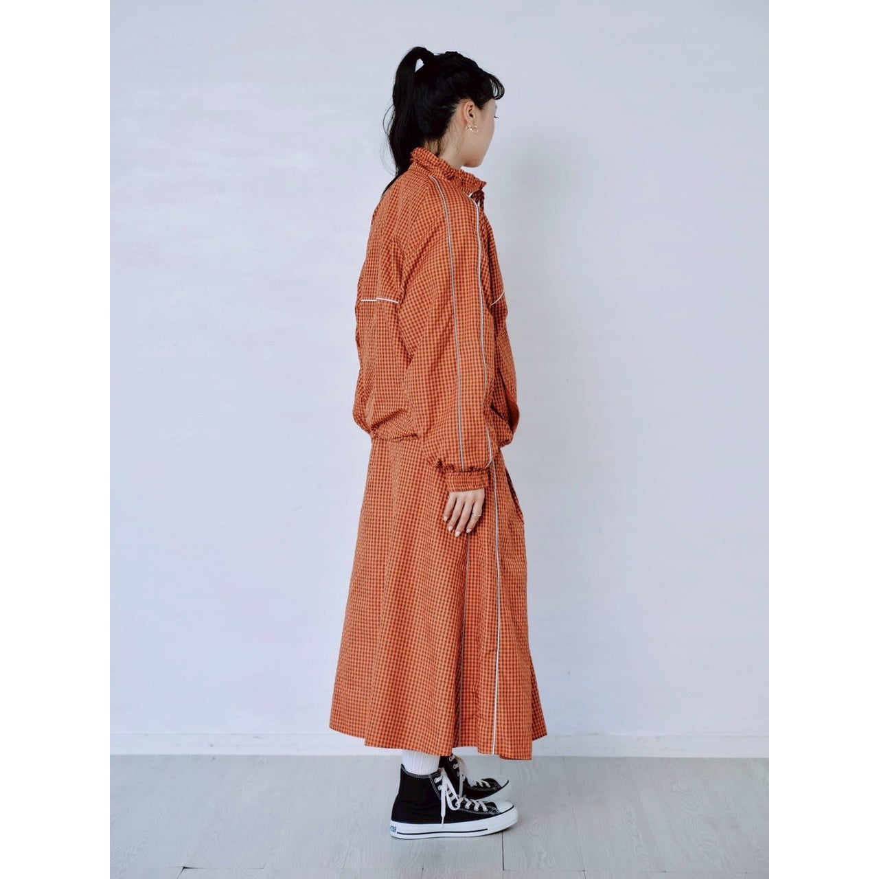 【PRE-ORDER】GINGHAM PANEL TRACK JACKET