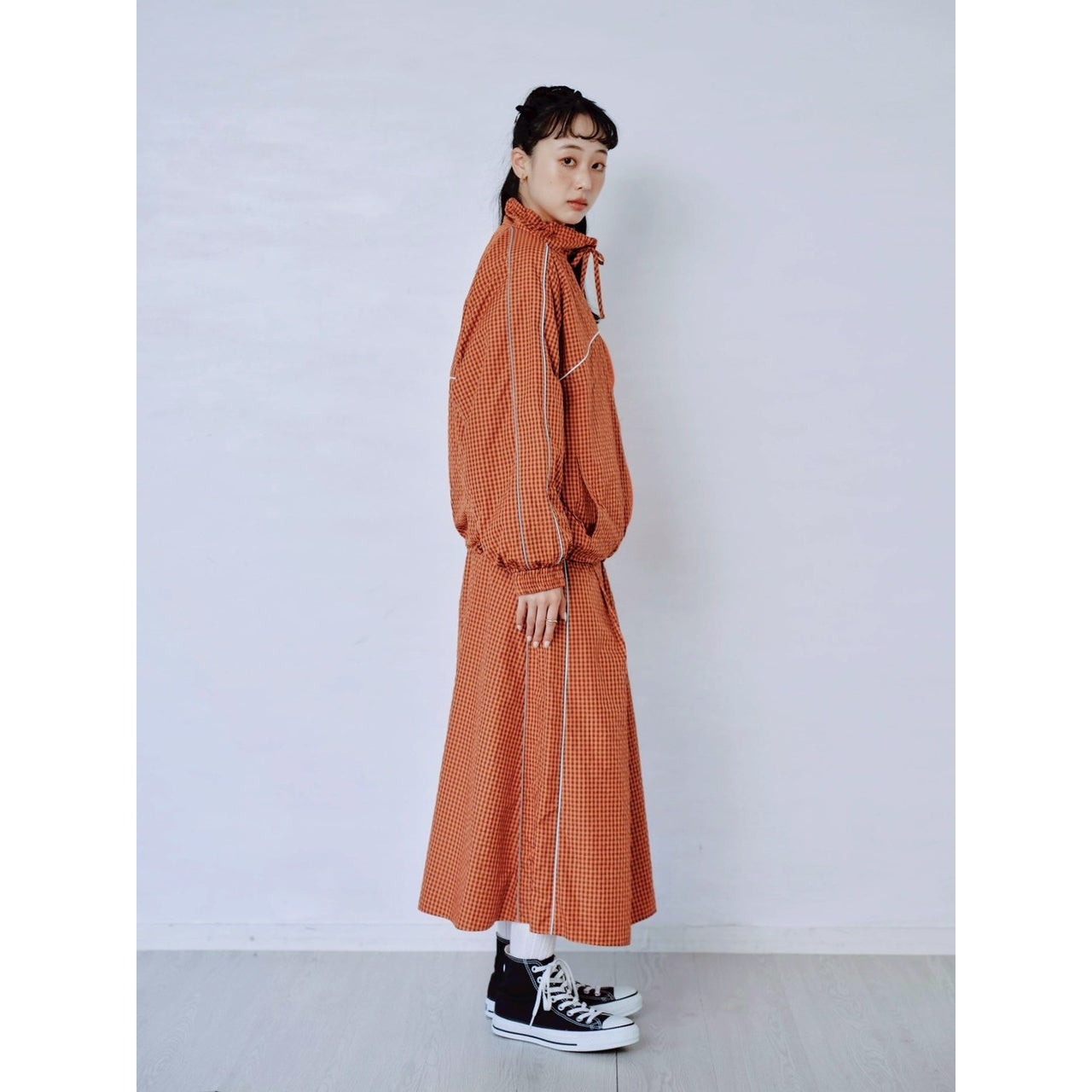 【PRE-ORDER】GINGHAM PANEL TRACK JACKET