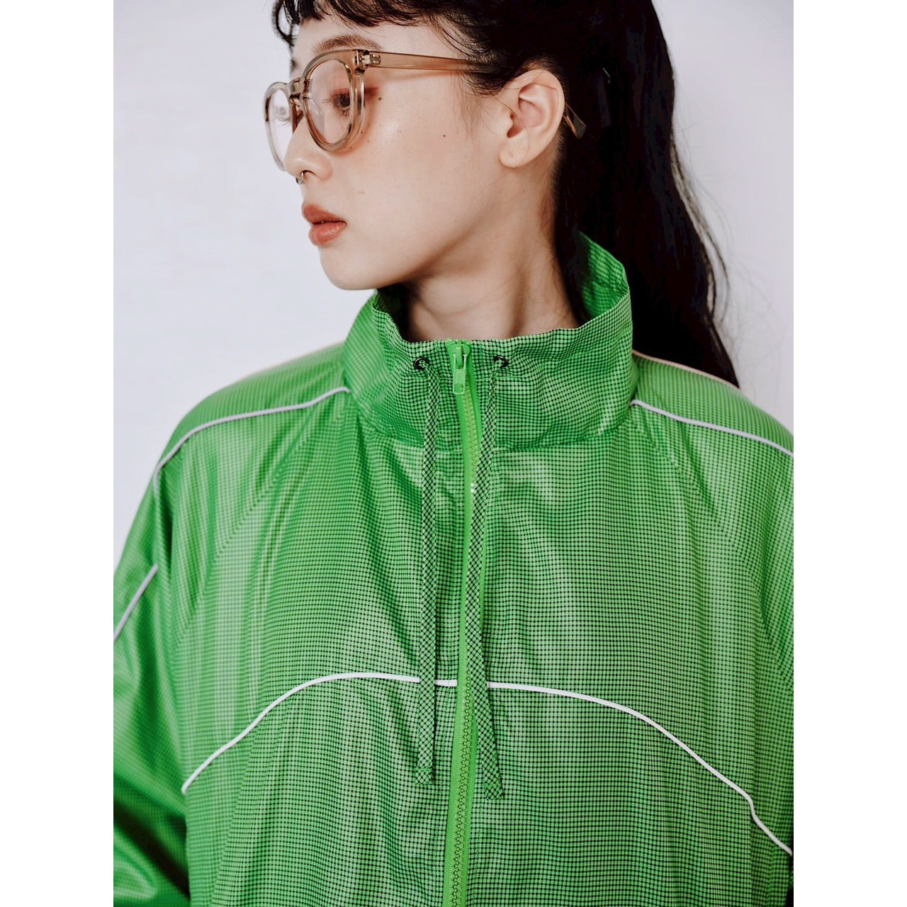 【PRE-ORDER】GINGHAM PANEL TRACK JACKET