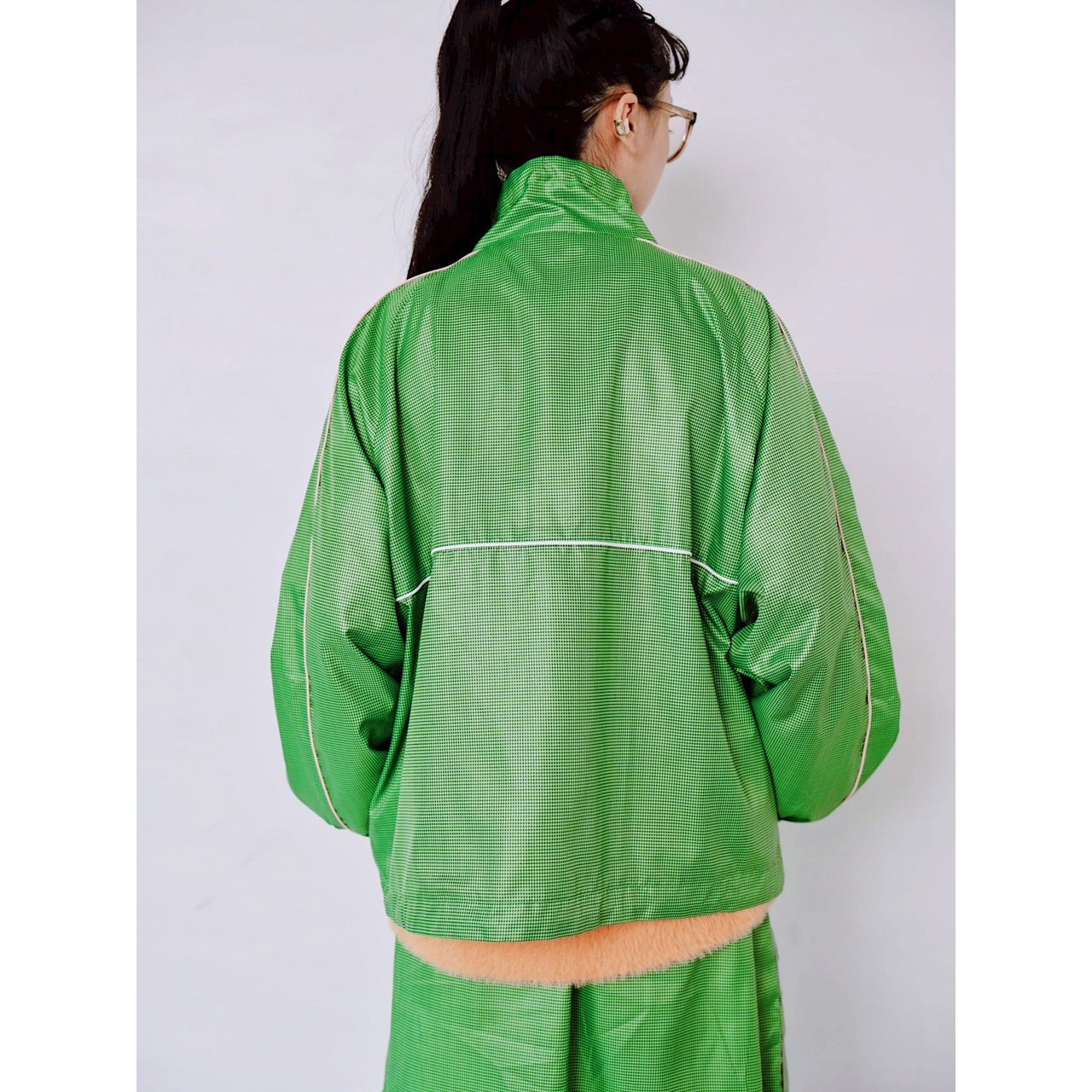 【PRE-ORDER】GINGHAM PANEL TRACK JACKET
