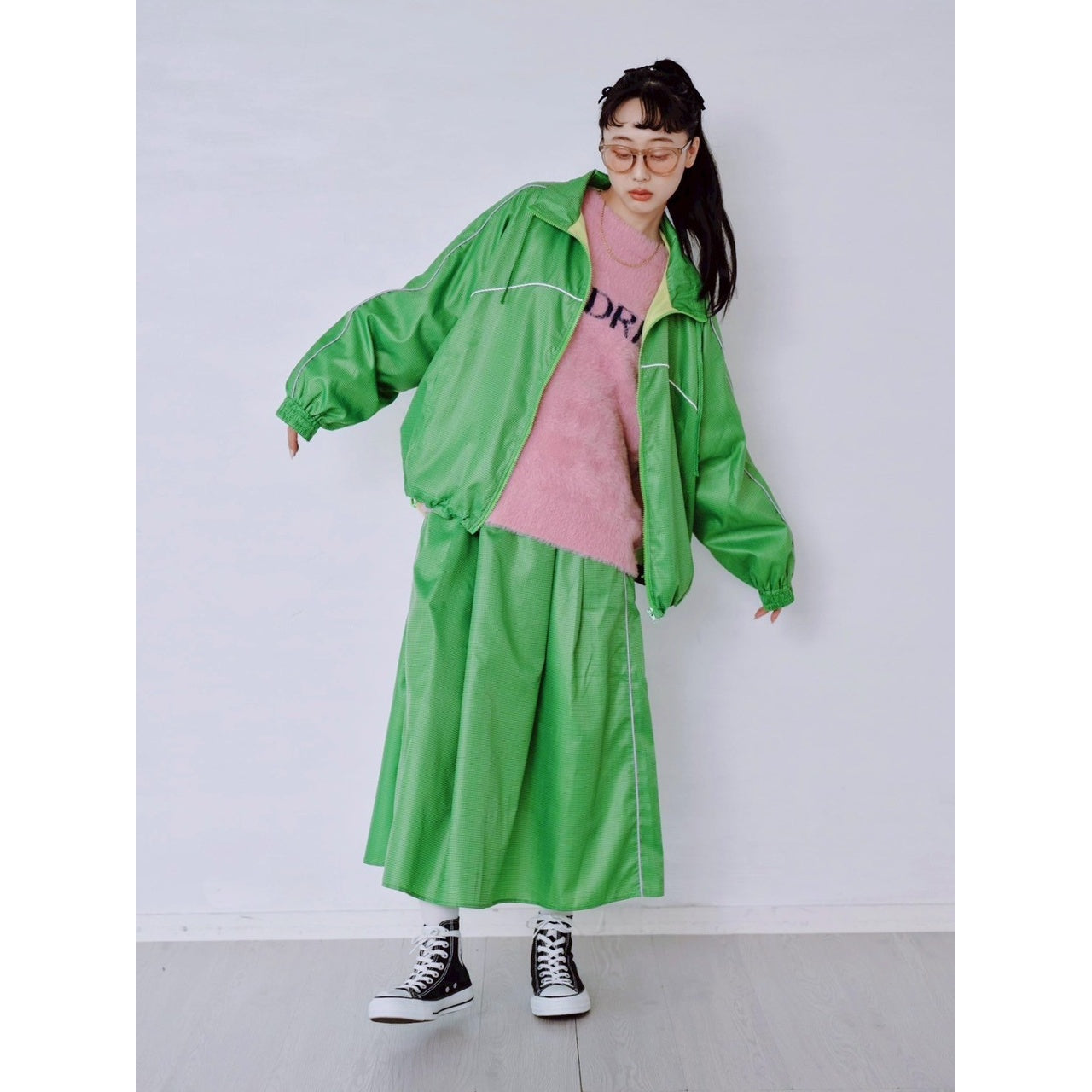 【PRE-ORDER】GINGHAM PANEL TRACK JACKET