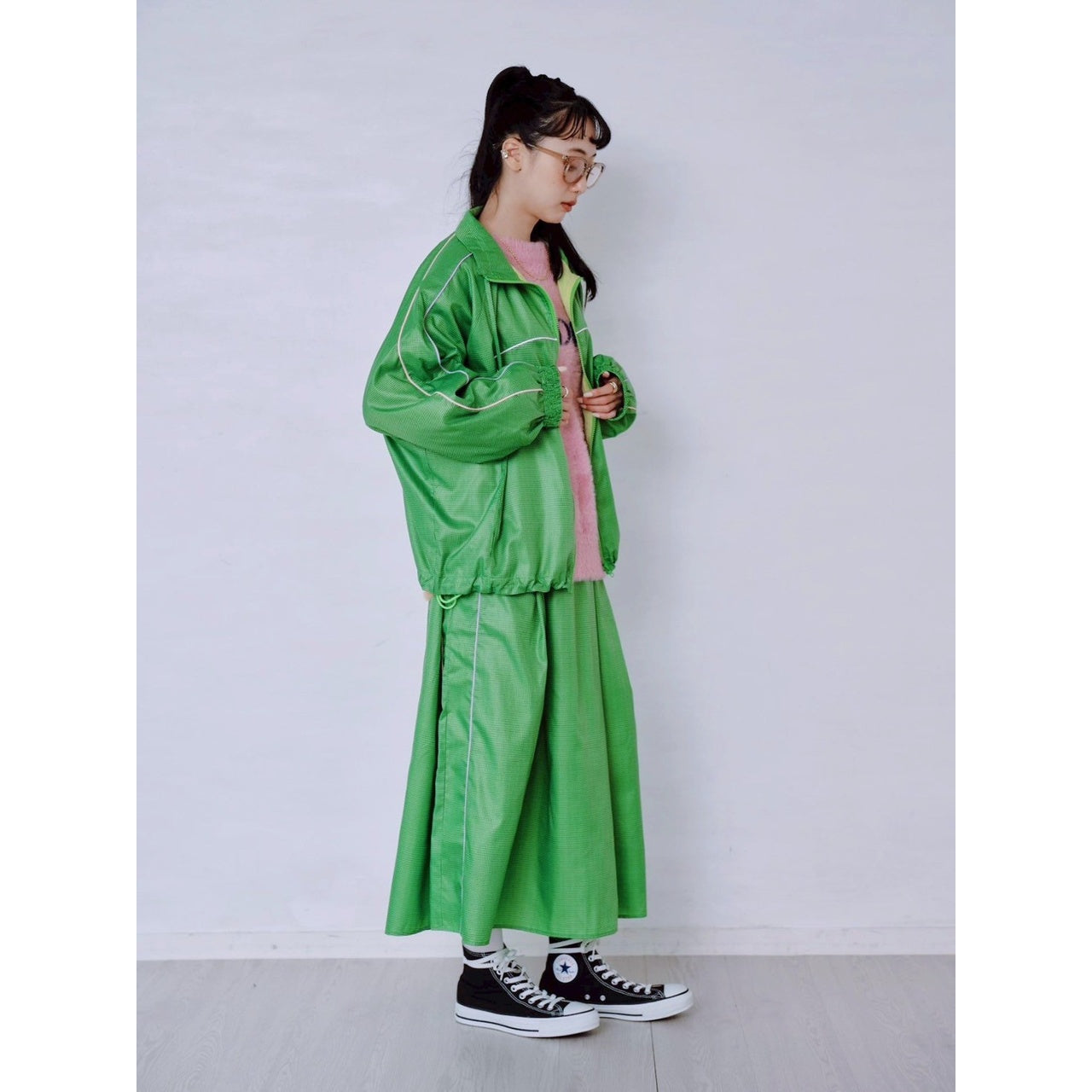 【PRE-ORDER】GINGHAM PANEL TRACK JACKET