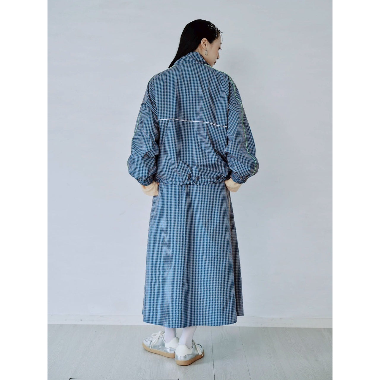 【PRE-ORDER】GINGHAM PANEL TRACK JACKET