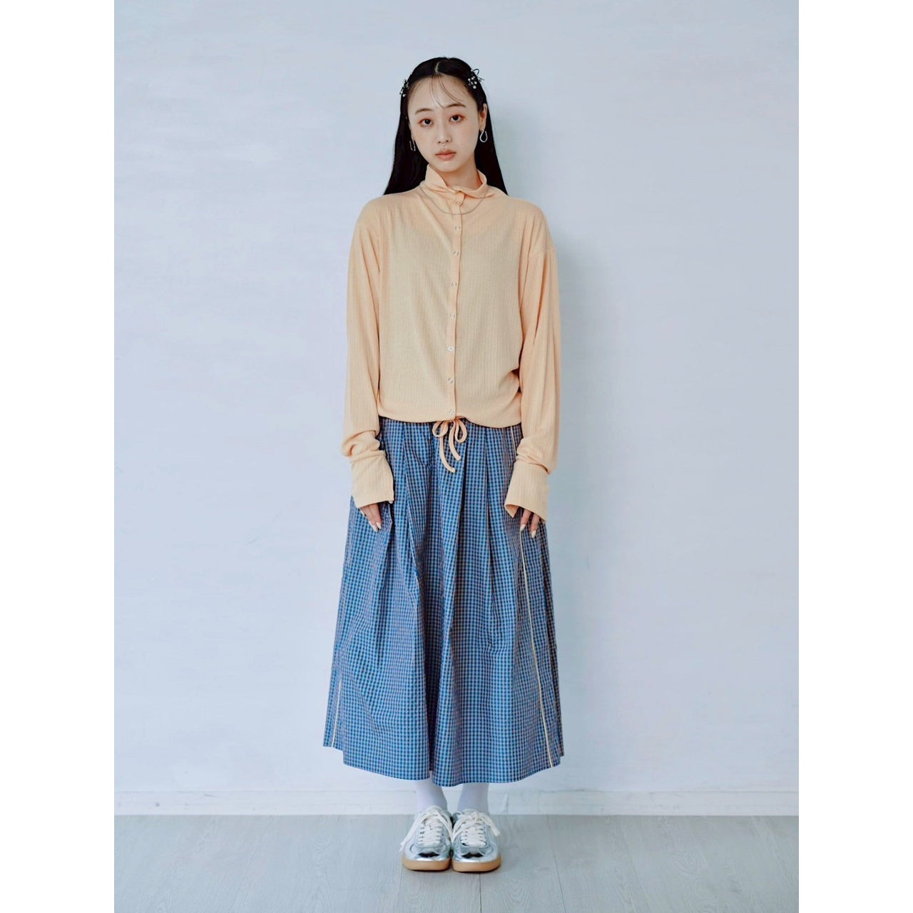 【PRE-ORDER】RIB HIGH NECK DRAWSTRING SHIRT