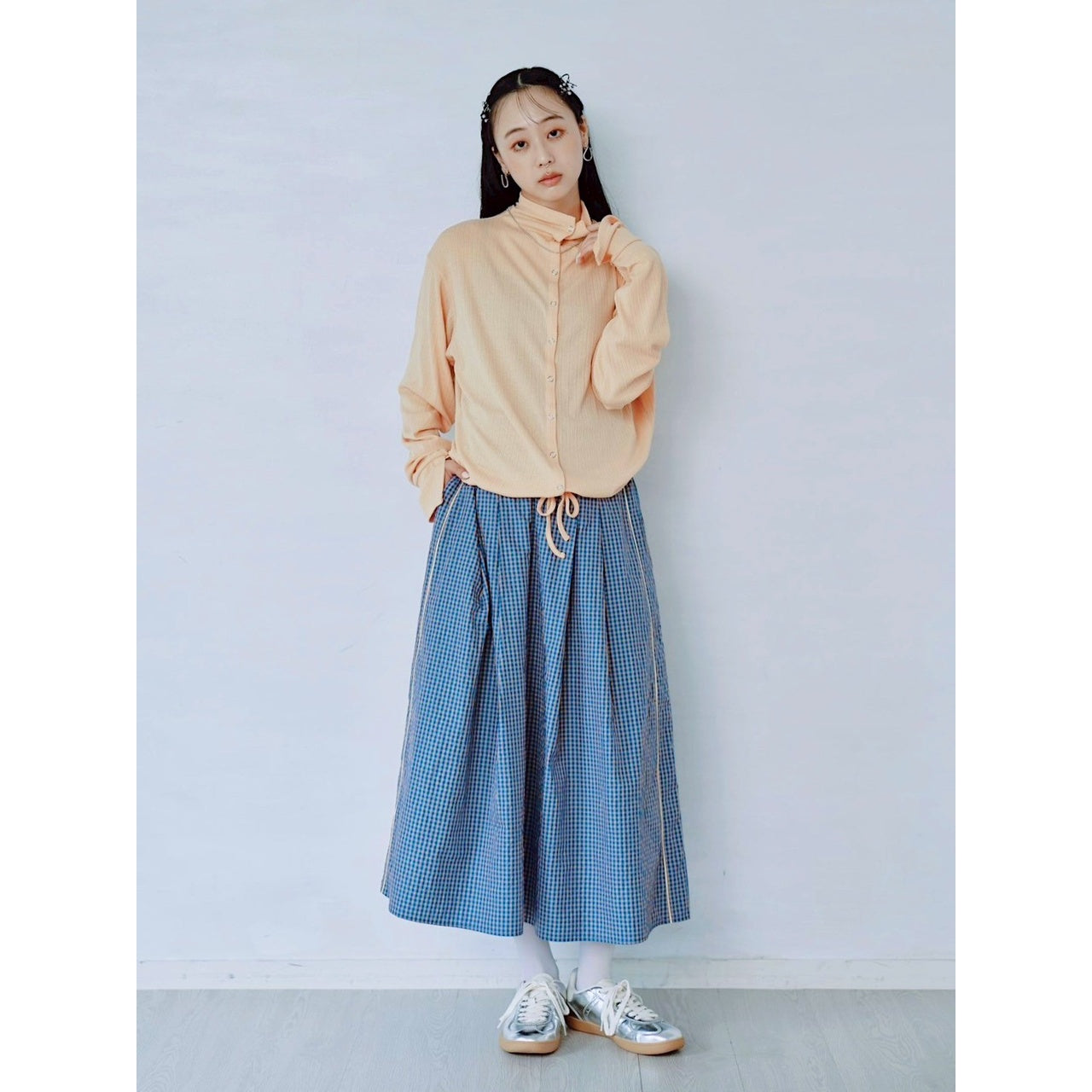 【PRE-ORDER】RIB HIGH NECK DRAWSTRING SHIRT