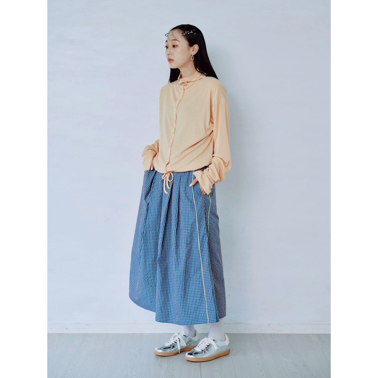 【PRE-ORDER】RIB HIGH NECK DRAWSTRING SHIRT