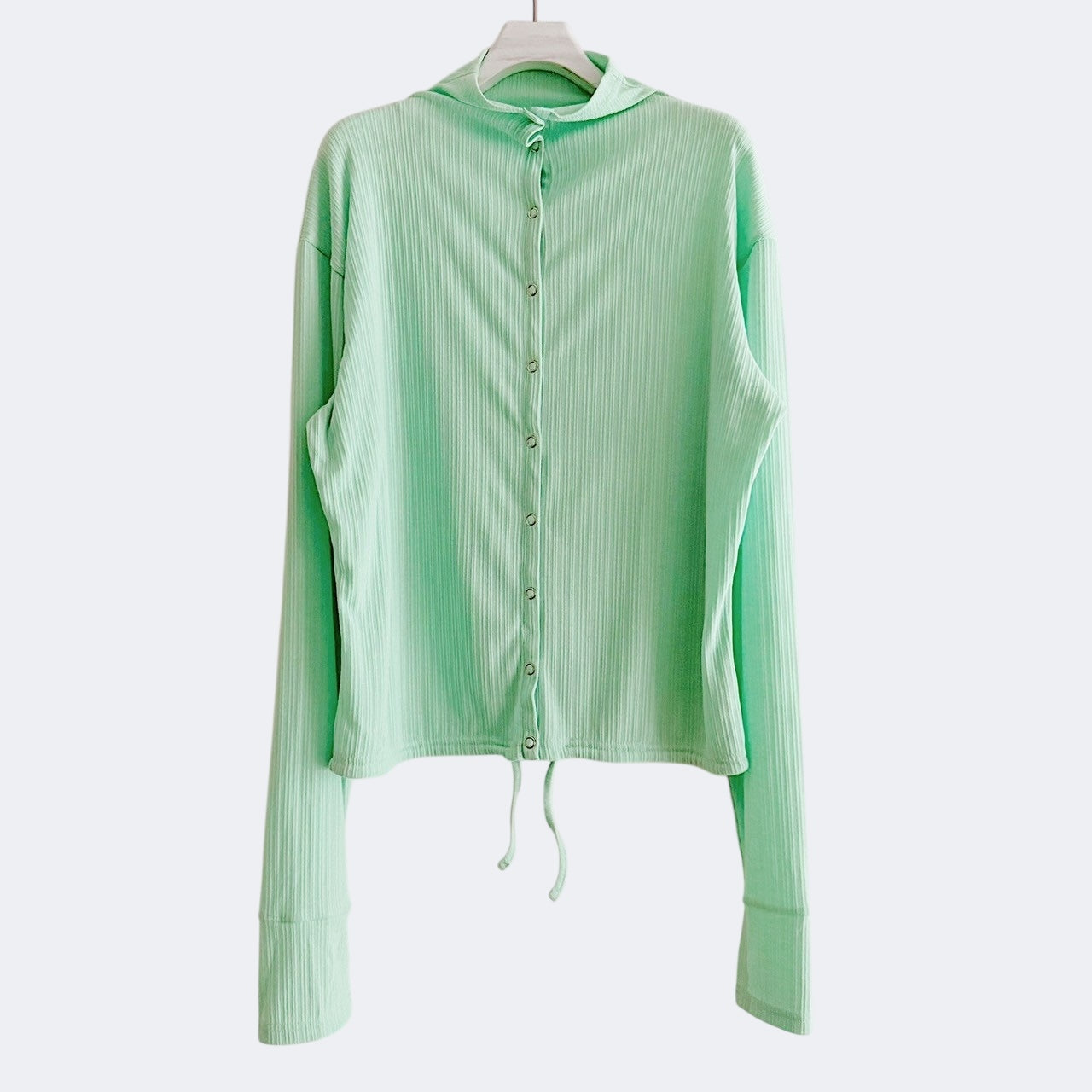 【PRE-ORDER】RIB HIGH NECK DRAWSTRING SHIRT