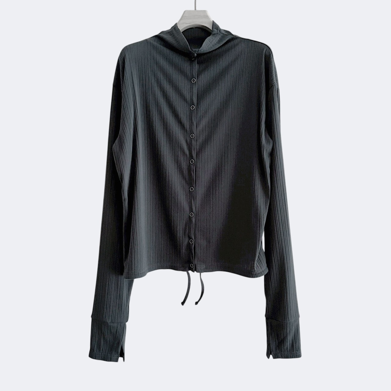 【PRE-ORDER】RIB HIGH NECK DRAWSTRING SHIRT