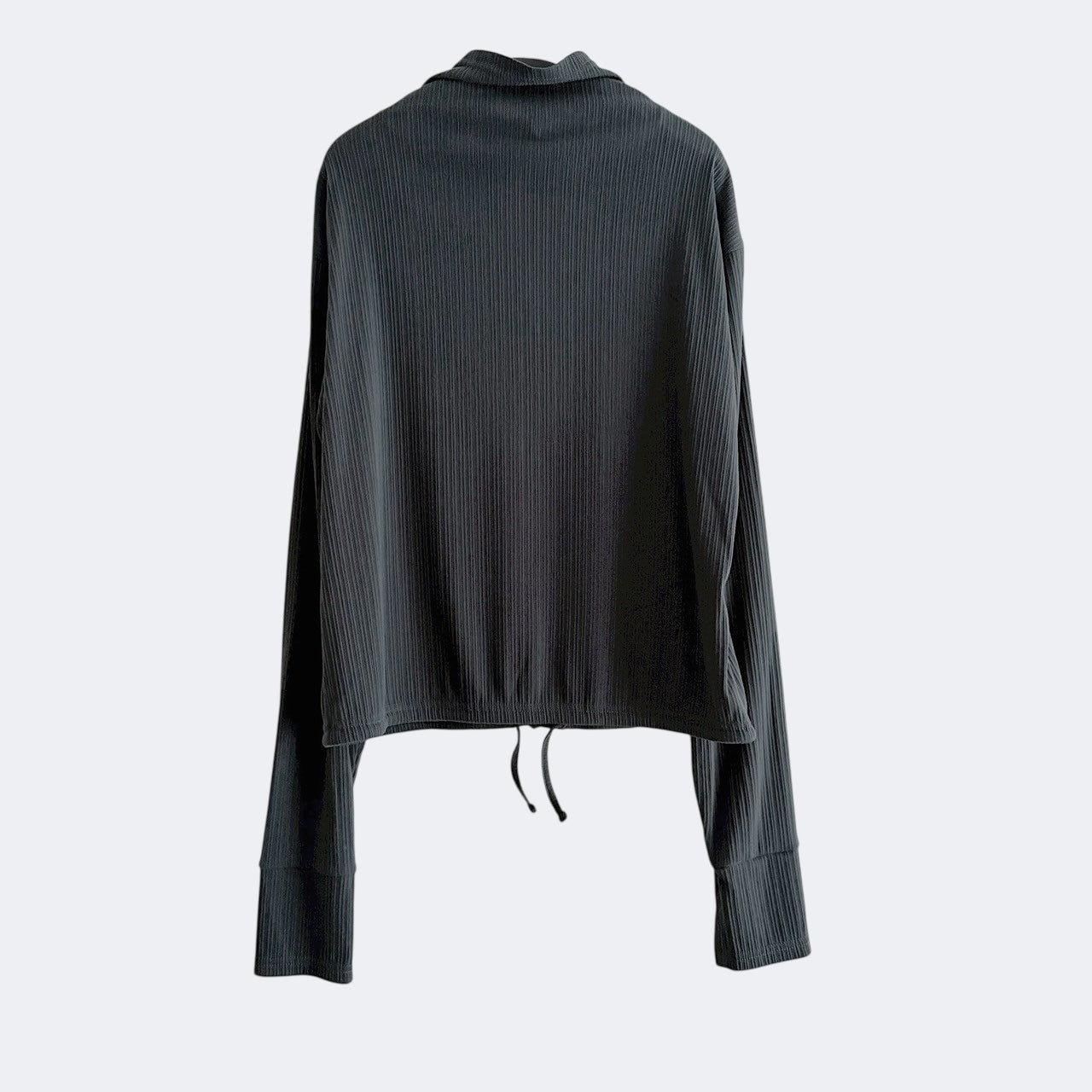 【PRE-ORDER】RIB HIGH NECK DRAWSTRING SHIRT