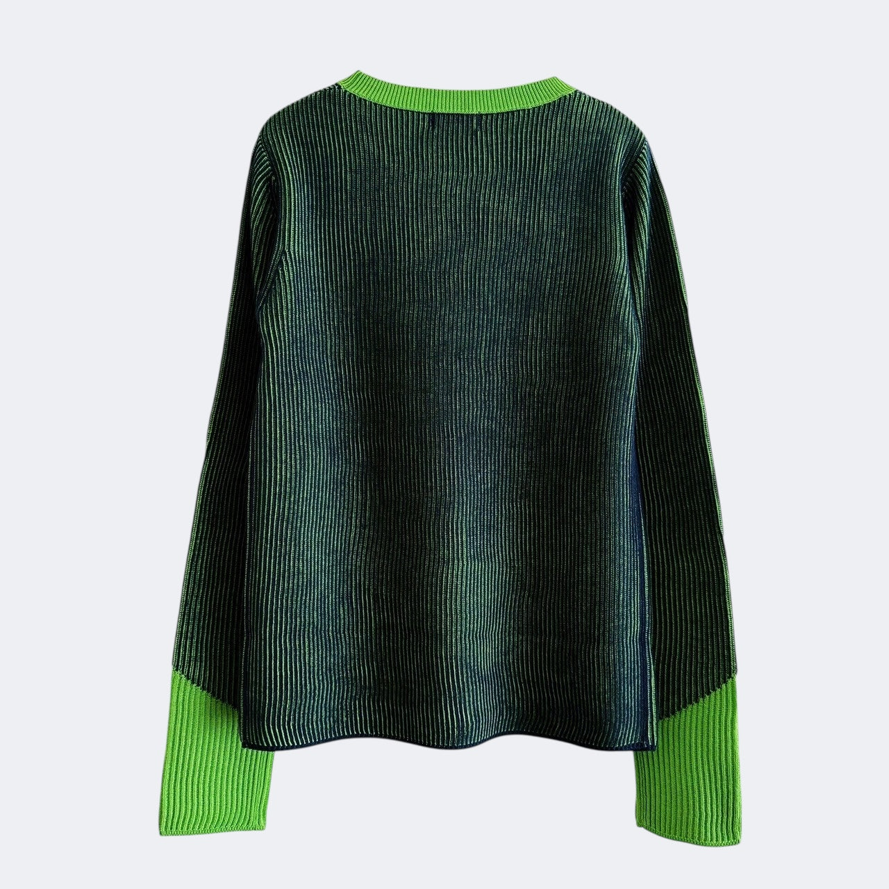 CONTRAST TRIM RIB KNIT TOP