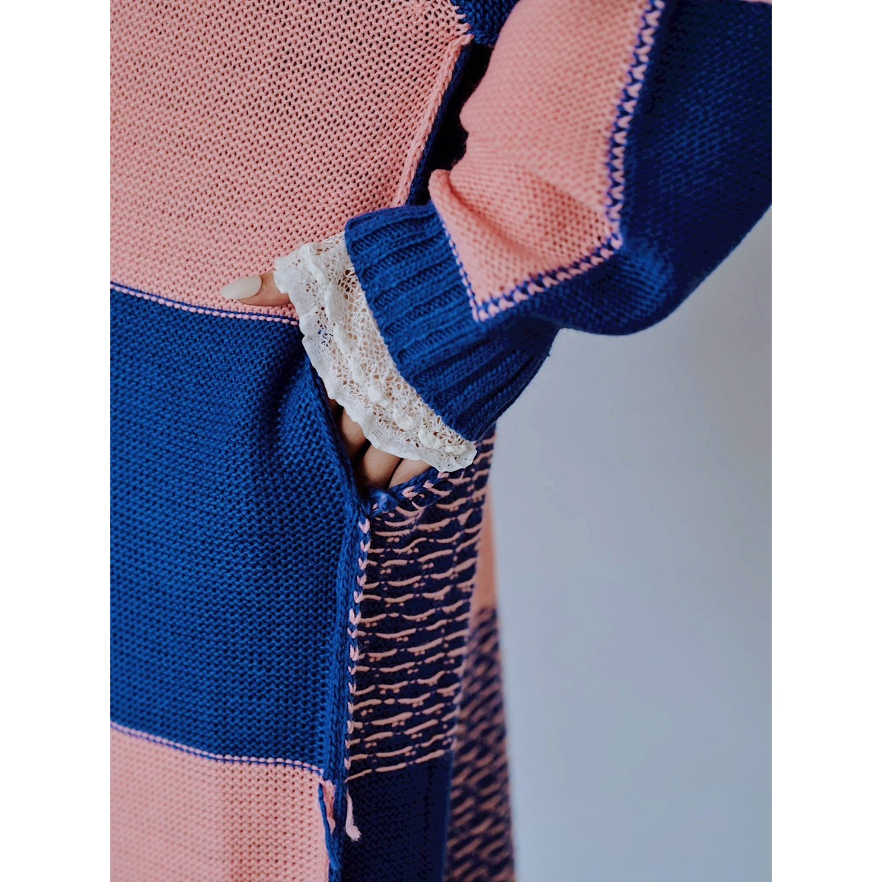 【PRE-ORDER】BLOCK CHECK KNIT DRESS