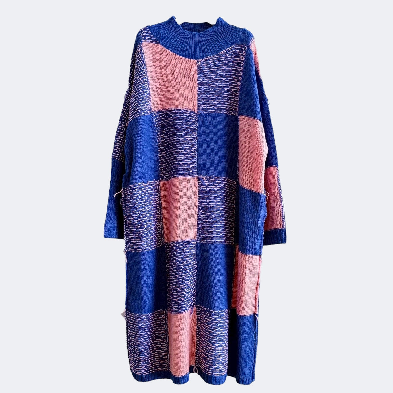 【PRE-ORDER】BLOCK CHECK KNIT DRESS