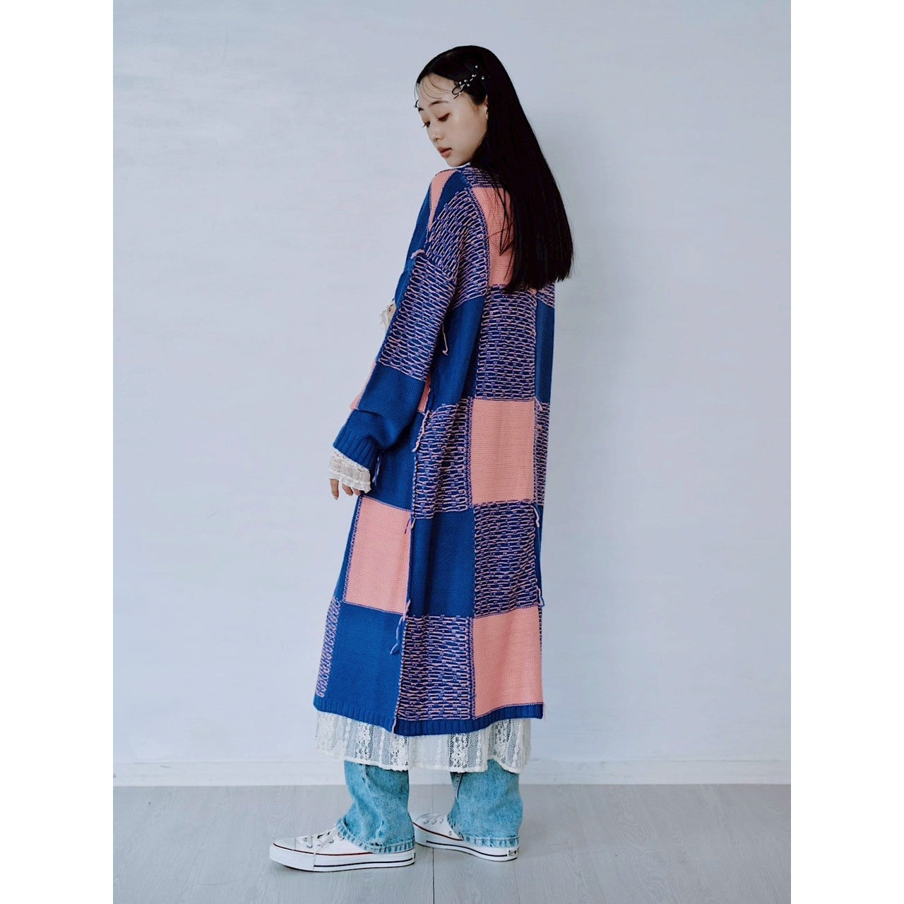 【PRE-ORDER】BLOCK CHECK KNIT DRESS