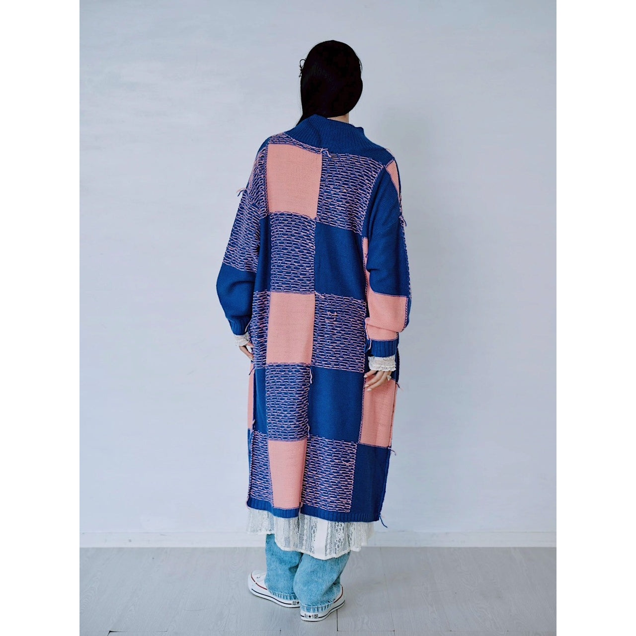 【PRE-ORDER】BLOCK CHECK KNIT DRESS