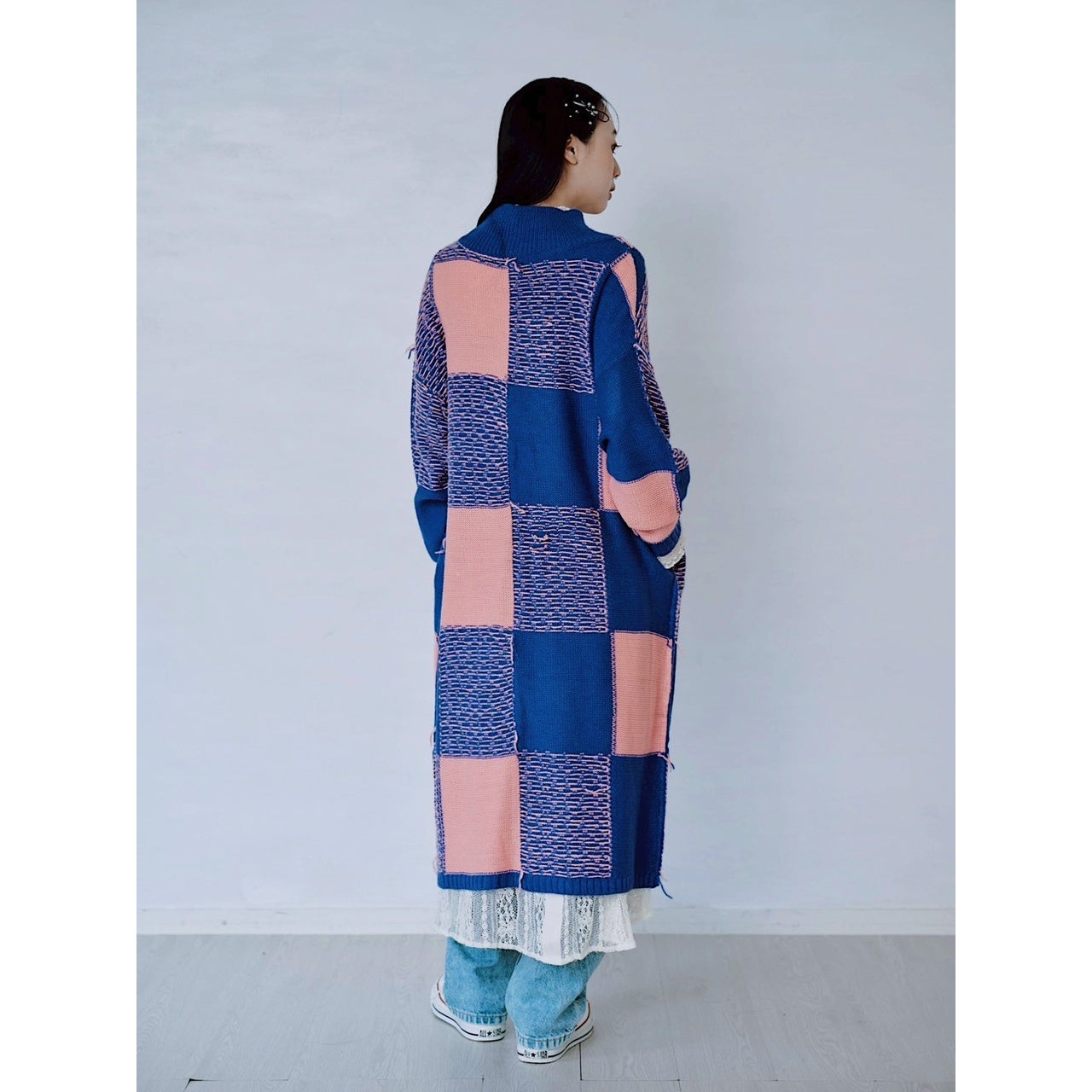 【PRE-ORDER】BLOCK CHECK KNIT DRESS
