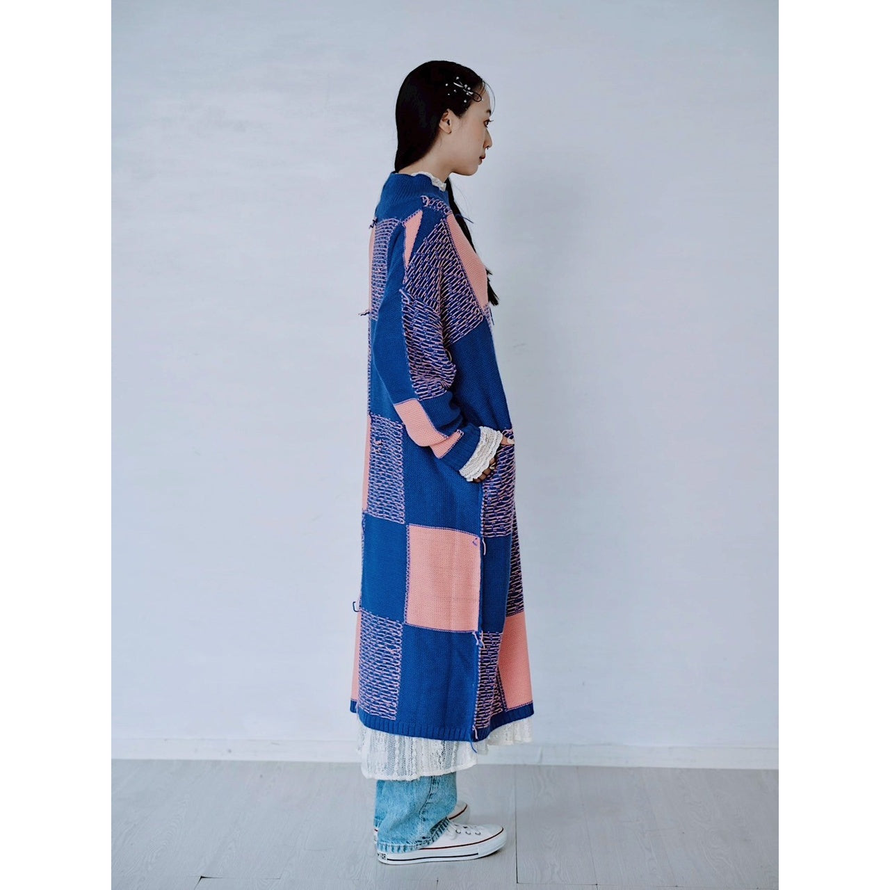 【PRE-ORDER】BLOCK CHECK KNIT DRESS