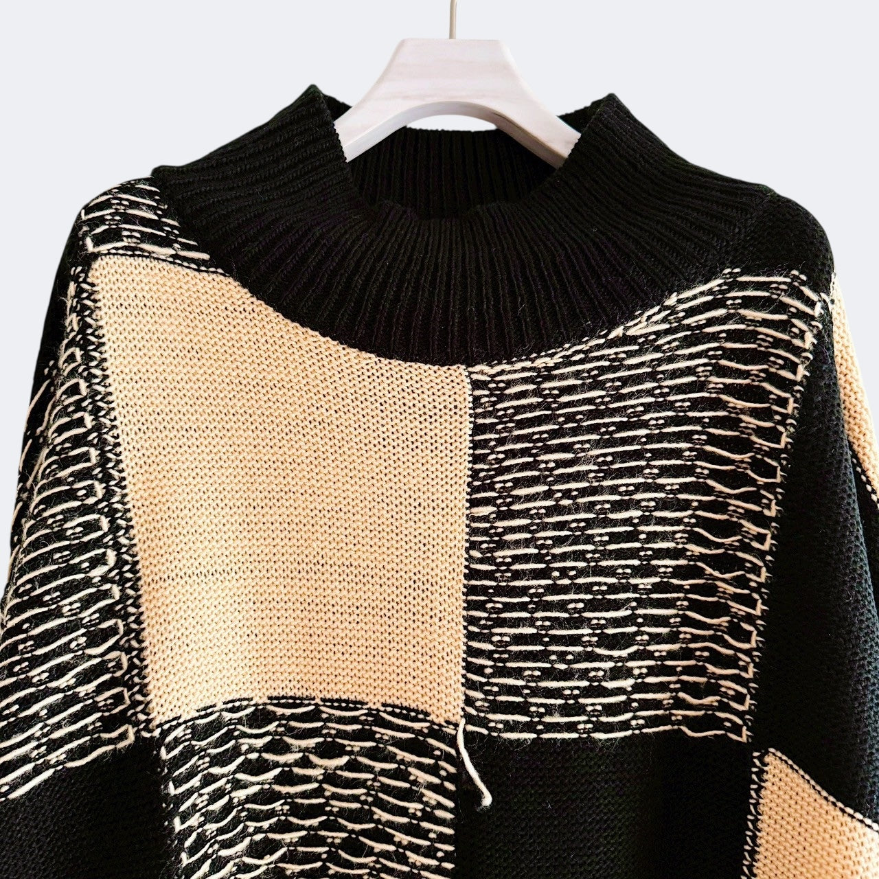 【PRE-ORDER】BLOCK CHECK KNIT DRESS