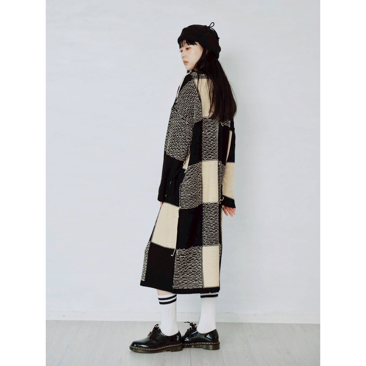 【PRE-ORDER】BLOCK CHECK KNIT DRESS