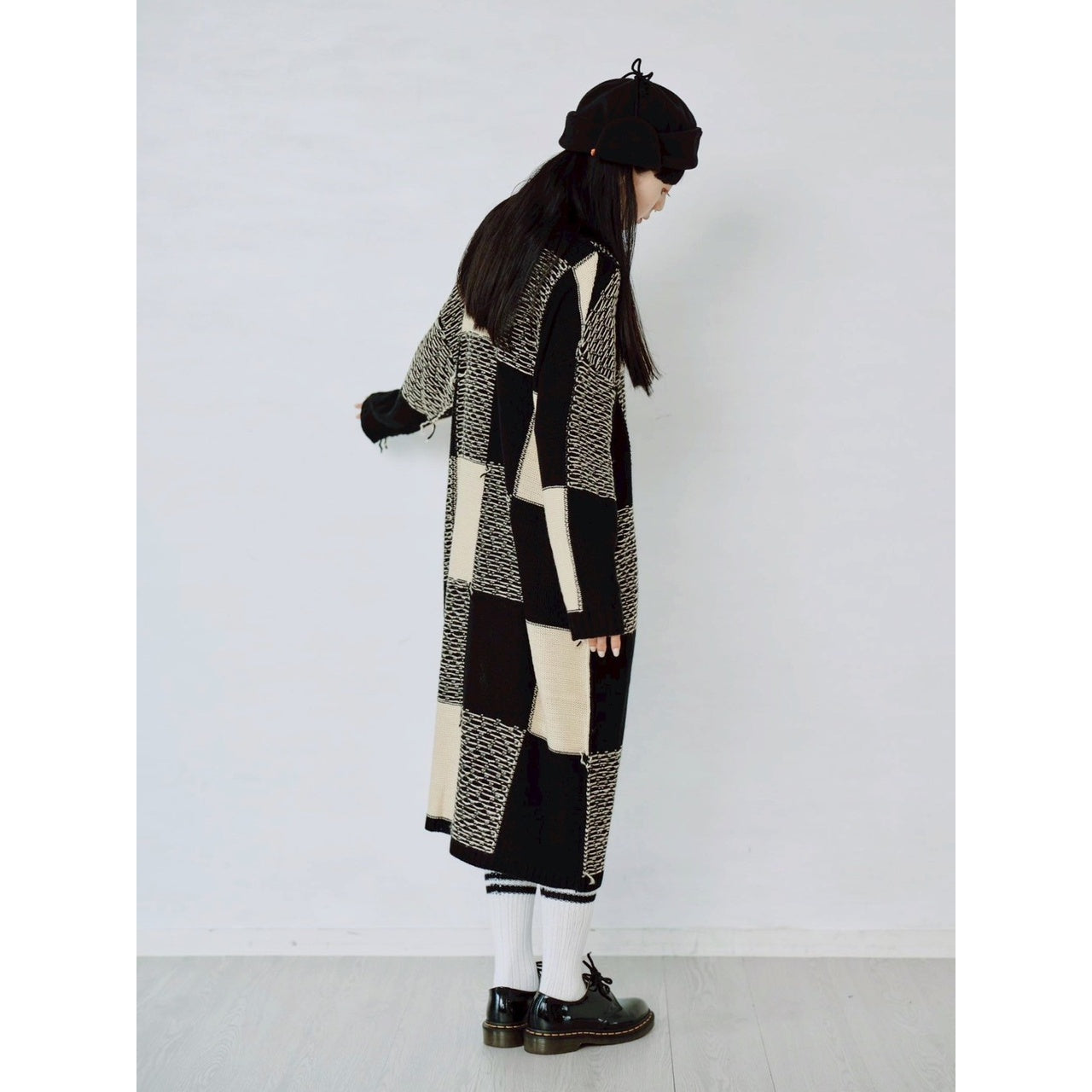 【PRE-ORDER】BLOCK CHECK KNIT DRESS