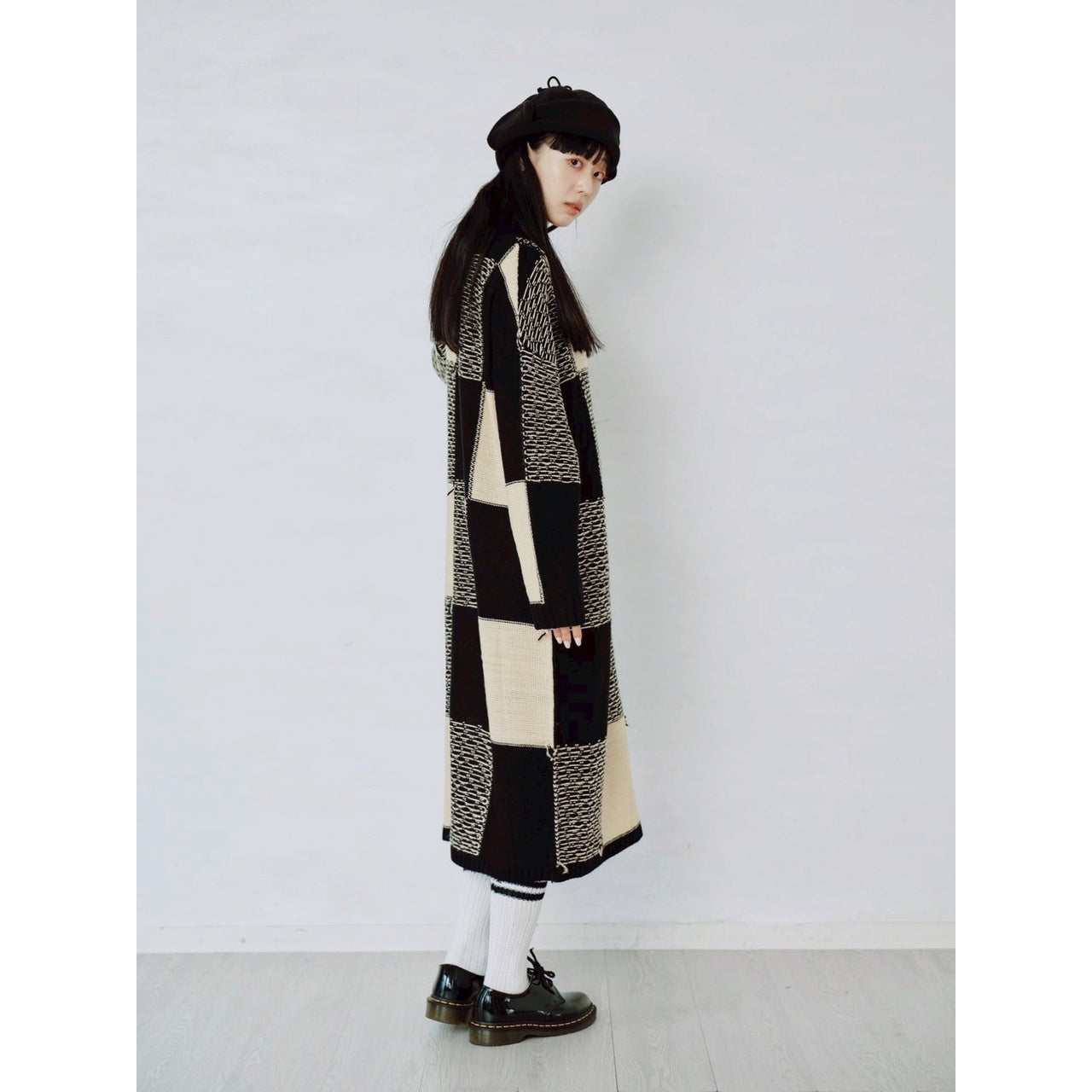 【PRE-ORDER】BLOCK CHECK KNIT DRESS