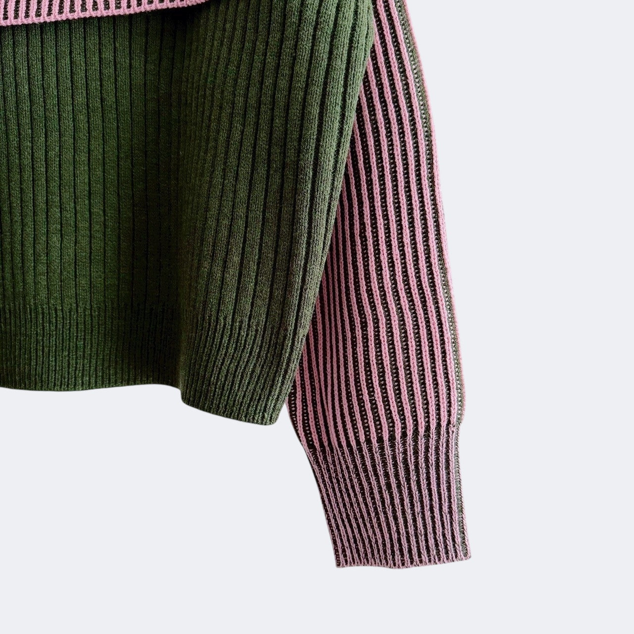 【PRE-ORDER】COLOR MIX HALF ZIP KNIT TOP