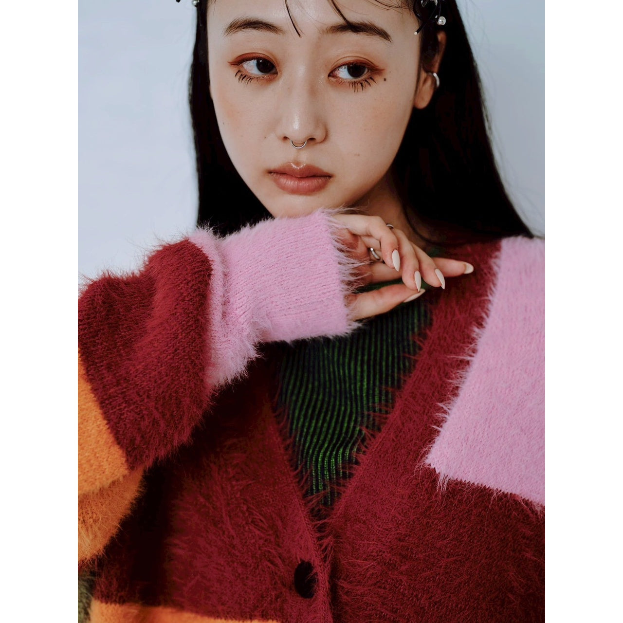 【PRE-ORDER】MULTI COLOR SHAGGY KNIT CARDIGAN