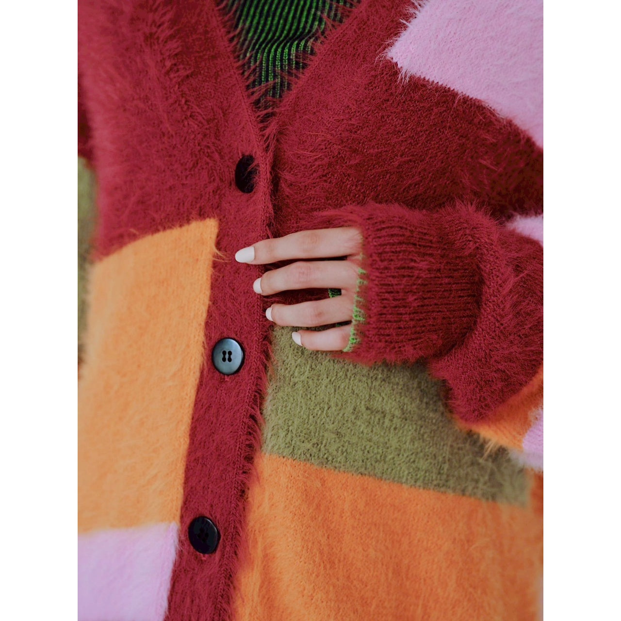 【PRE-ORDER】MULTI COLOR SHAGGY KNIT CARDIGAN