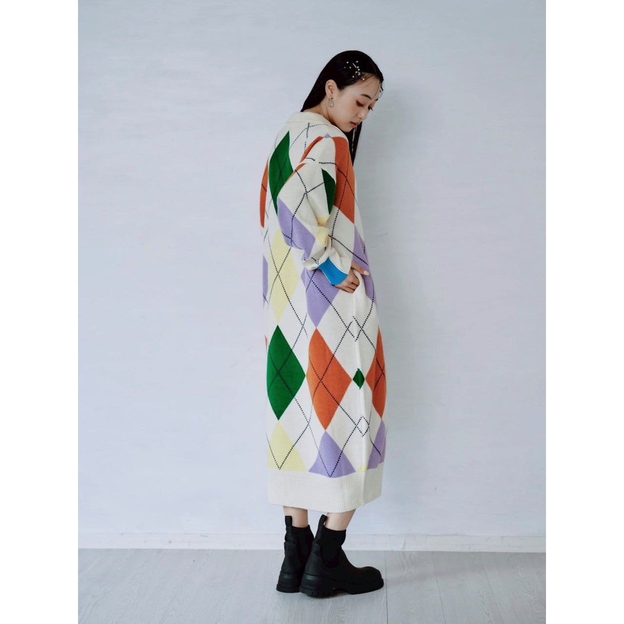【PRE-ORDER】ARGYLE KNIT DRESS