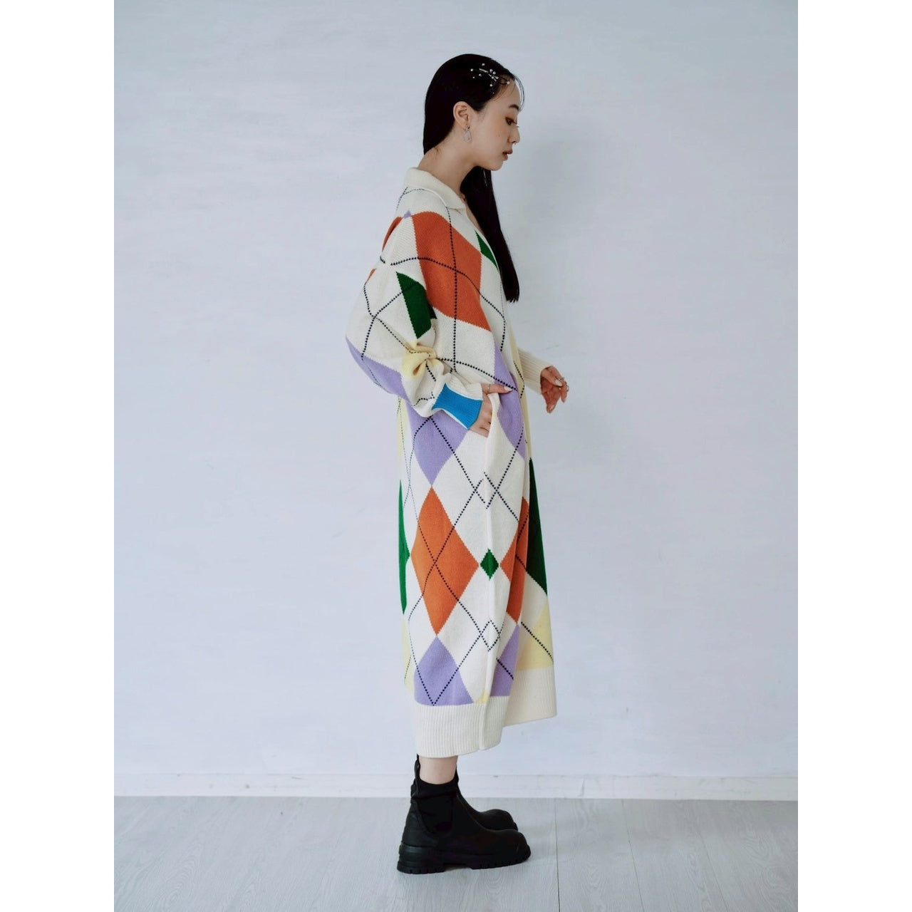 【PRE-ORDER】ARGYLE KNIT DRESS