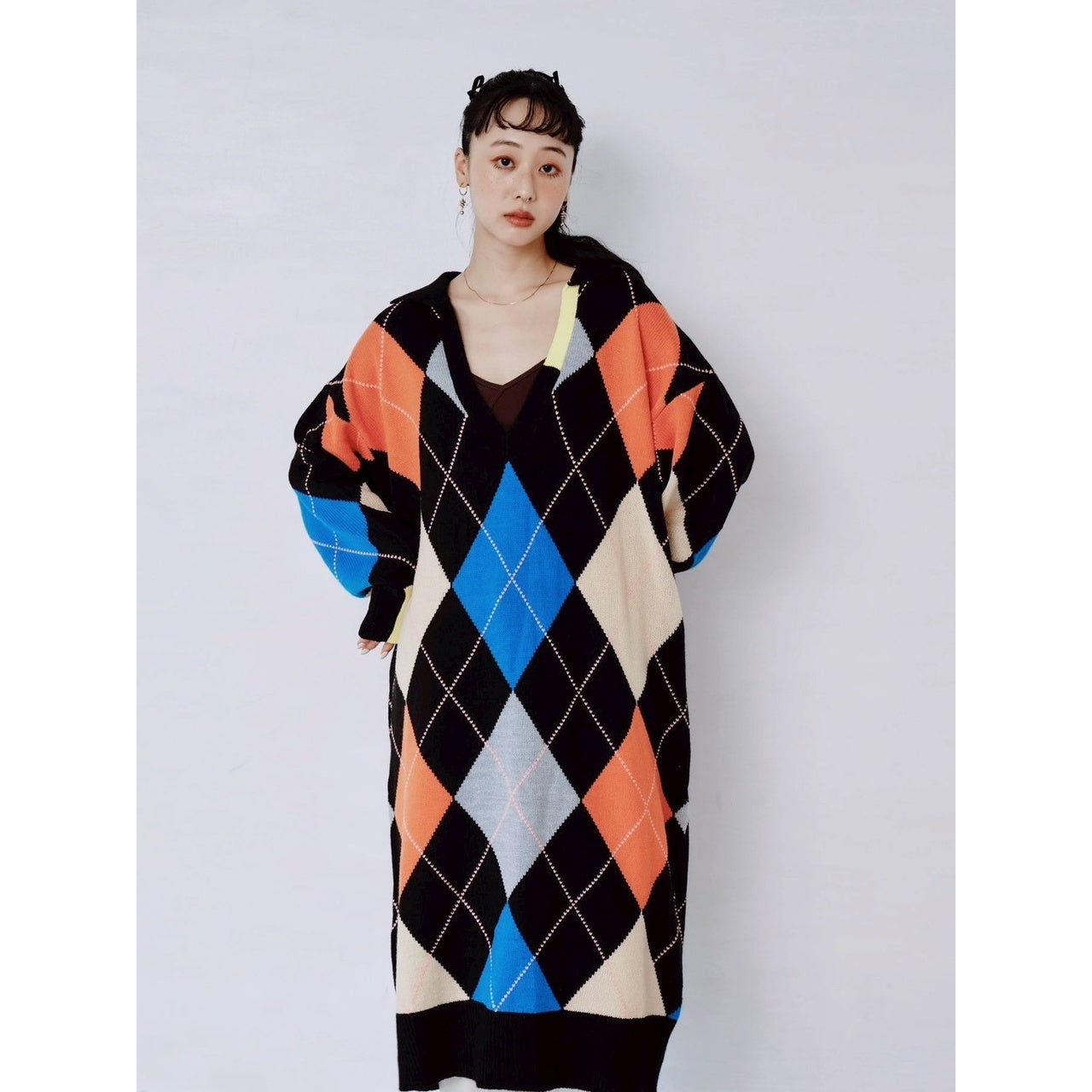 【PRE-ORDER】ARGYLE KNIT DRESS
