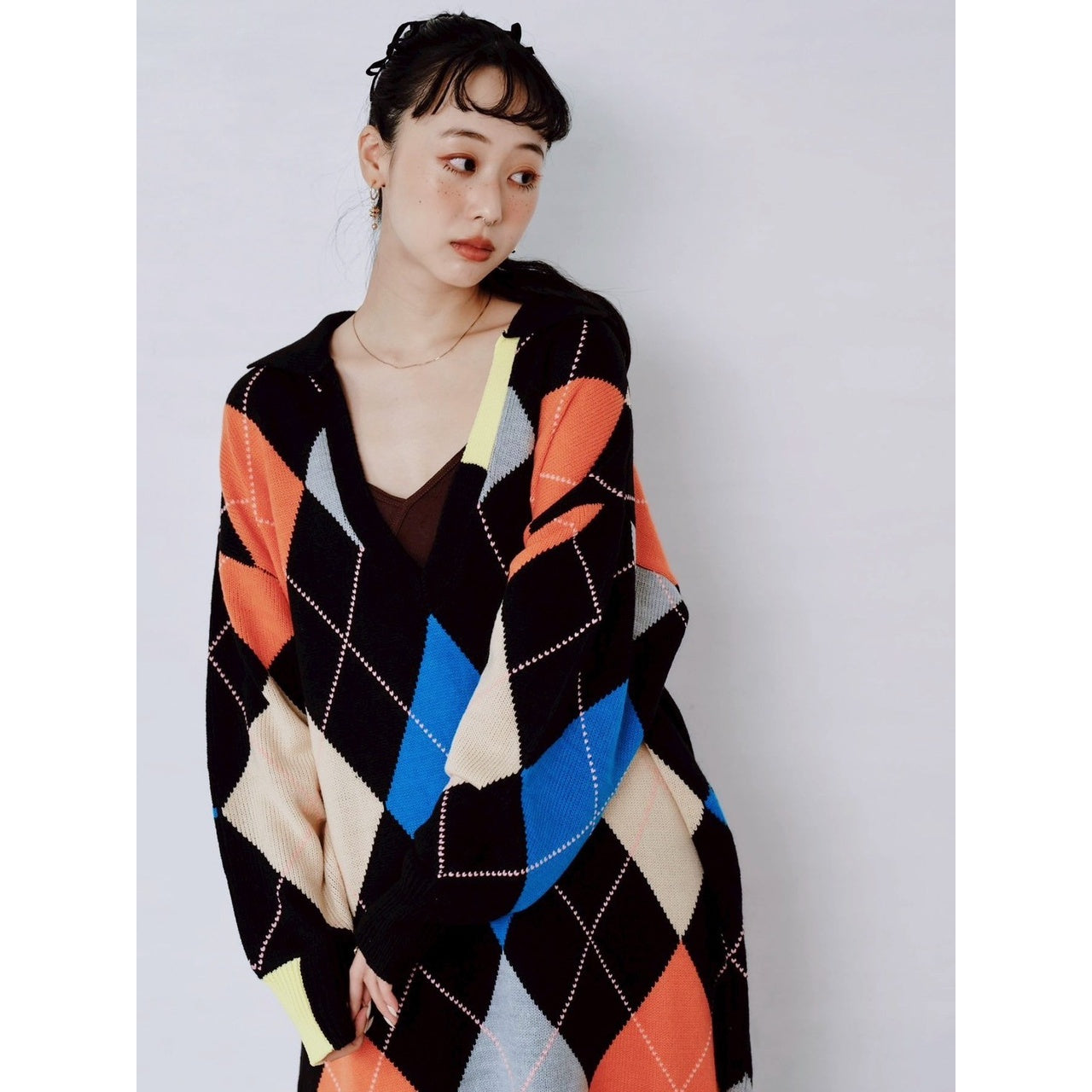 【PRE-ORDER】ARGYLE KNIT DRESS