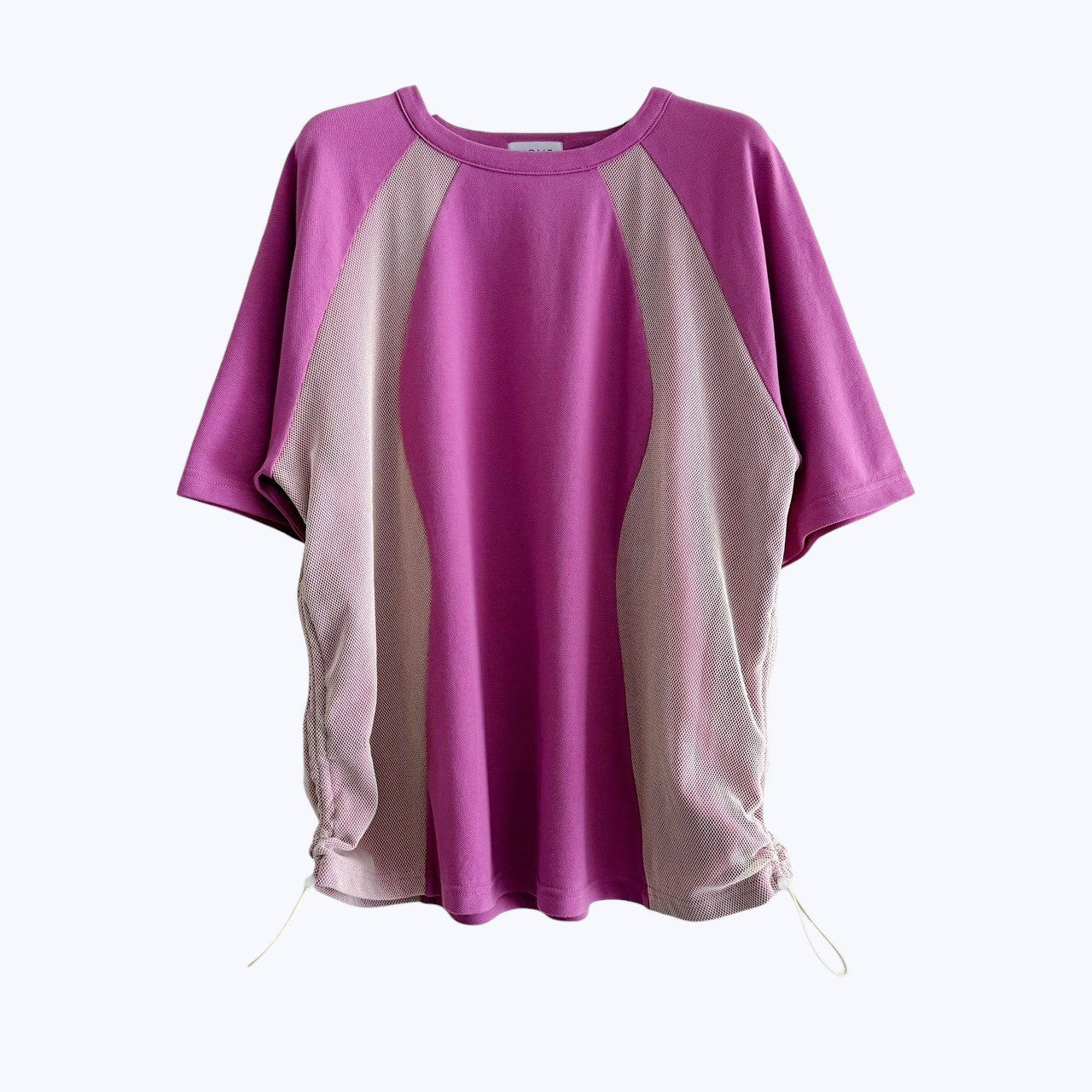 COLOR BLOCK MESH PANEL T-SHIRT