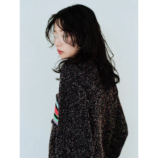 MIXED COLOR STRIPED KNIT TOP