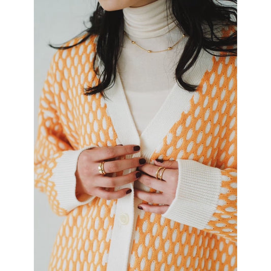 JACQUARD KNIT CARDIGAN
