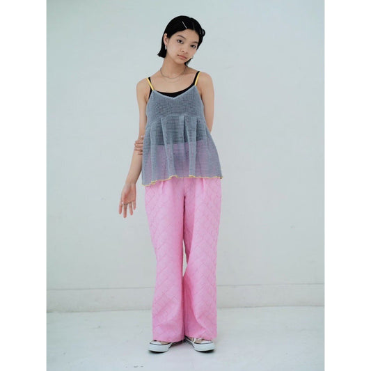 DIAMOND PATTERN WIDE PANTS