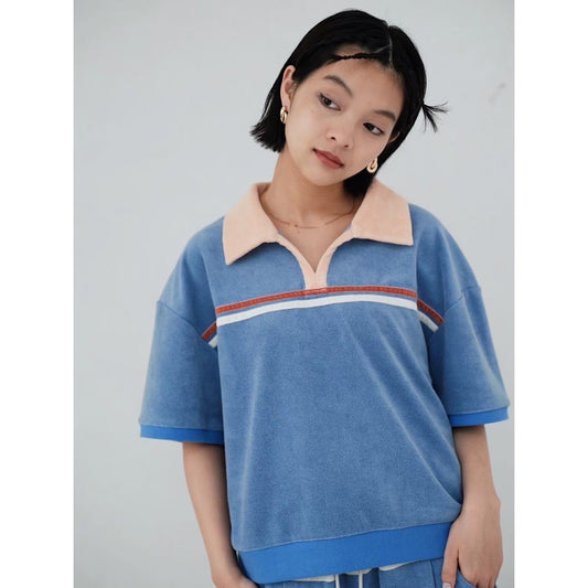 PILE FABRIC POLO SHIRT