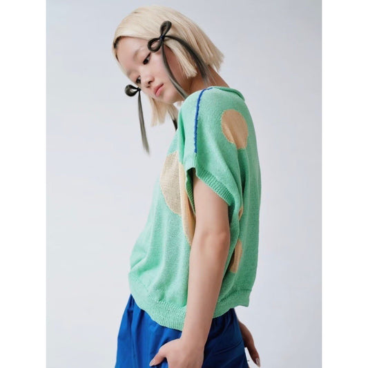 PUDDLE PATTERN KNIT TOP