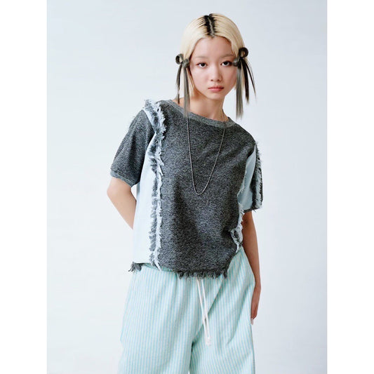 FRINGE KNIT T-SHIRT