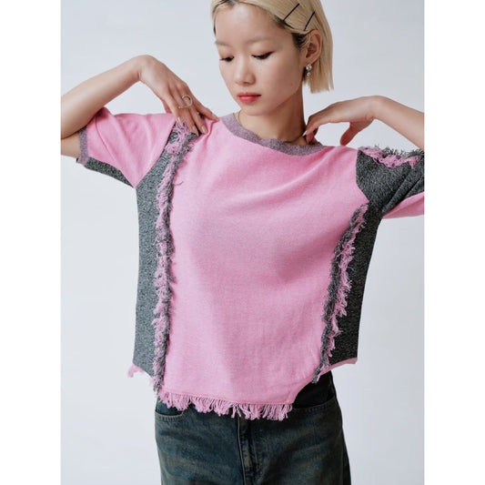 FRINGE KNIT T-SHIRT