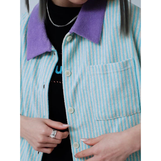 STRIPE PATTERN PILE SHIRT
