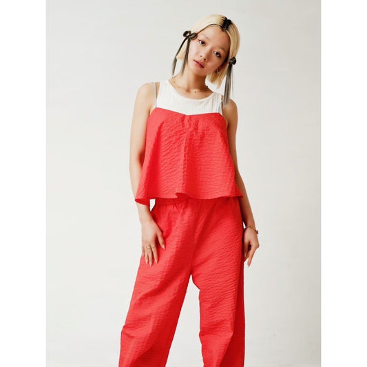 BUMPY FABRIC FLARE CAMISOLE