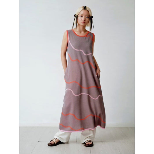 WAVE PATTERN KNIT DRESS