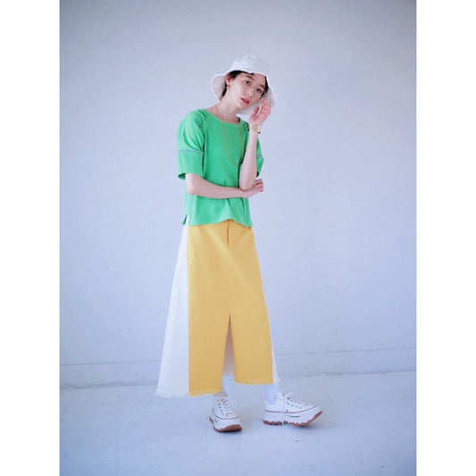 BI-COLOR FRINGE SKIRT